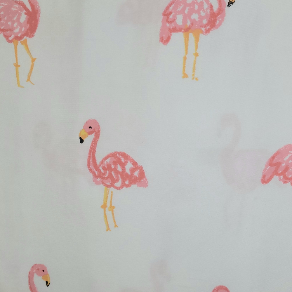 Pillowfort White Fabric with Flamingo Design